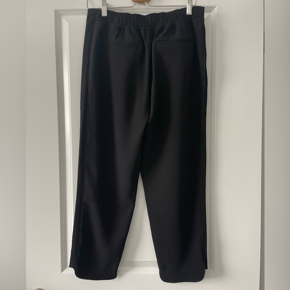 Club Monaco Size 4 Black Elasticized Waist Piping Detailed Dress Pants - Picture 2 of 7